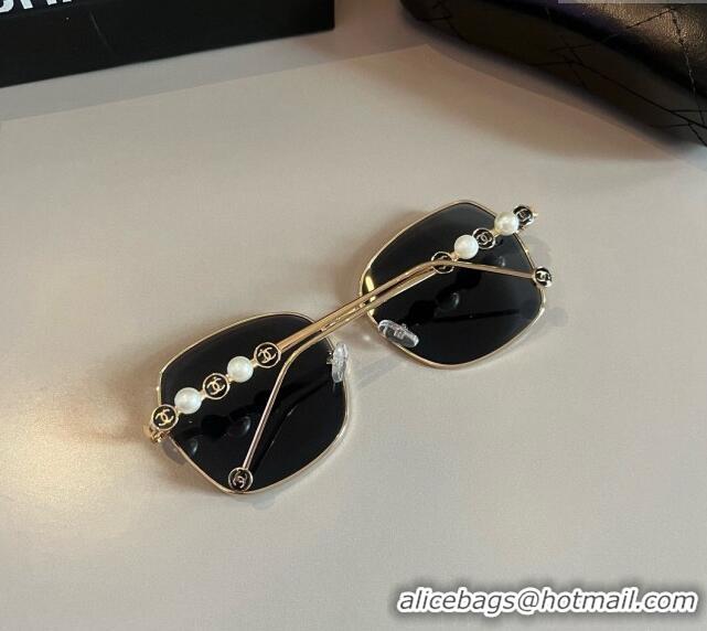 Unique Discount Chanel Sunglasses with Pearls CH041007 Black 2024