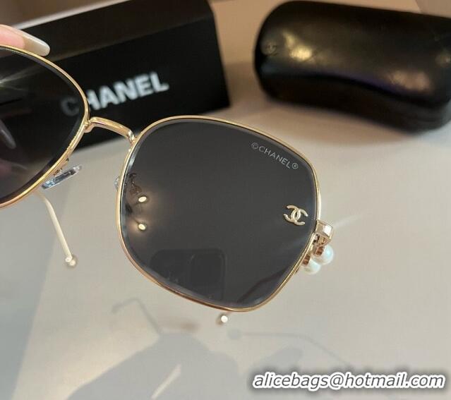 Unique Discount Chanel Sunglasses with Pearls CH041007 Black 2024