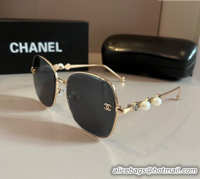 Unique Discount Chanel Sunglasses with Pearls CH041007 Black 2024