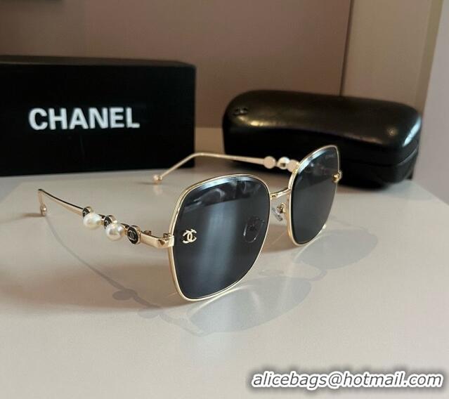 Unique Discount Chanel Sunglasses with Pearls CH041007 Black 2024