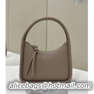 Traditional Specials Fendi Mini Fendessence Hobo bag in Grained Calfskin with Topstitches 80165 Grey 2024