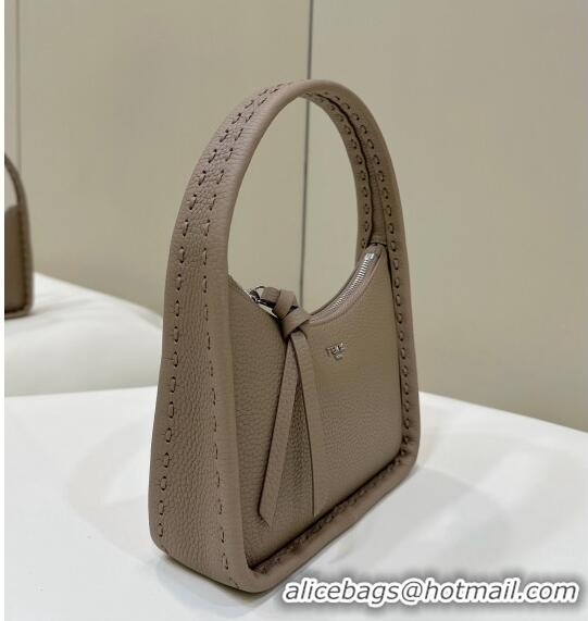 Traditional Specials Fendi Mini Fendessence Hobo bag in Grained Calfskin with Topstitches 80165 Grey 2024