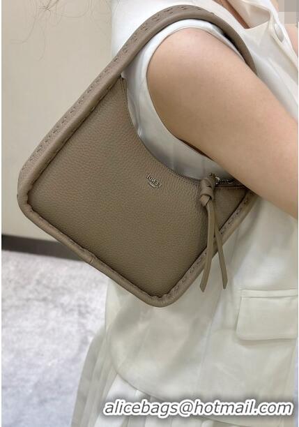 Traditional Specials Fendi Mini Fendessence Hobo bag in Grained Calfskin with Topstitches 80165 Grey 2024