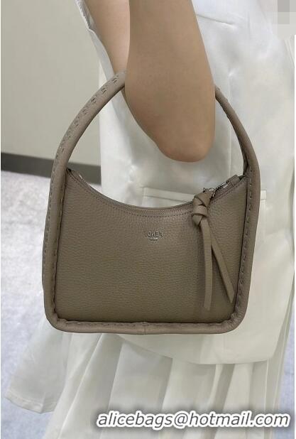 Traditional Specials Fendi Mini Fendessence Hobo bag in Grained Calfskin with Topstitches 80165 Grey 2024