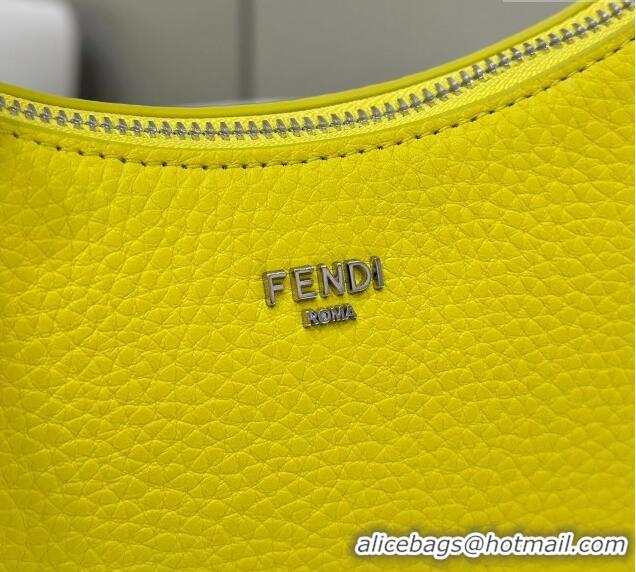 Buy Discount Fendi Mini Fendessence Hobo bag in Grained Calfskin with Topstitches 80165 Yellow 2024