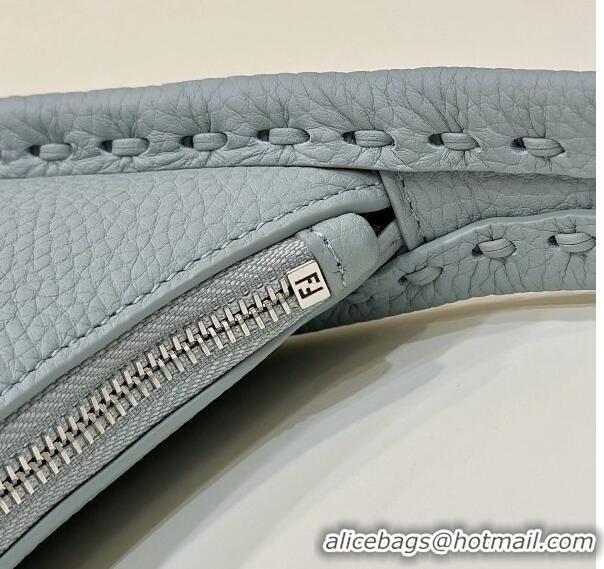 Famous Brand Fendi Mini Fendessence Hobo bag in Grained Calfskin with Topstitches 80165 Light Blue 2024