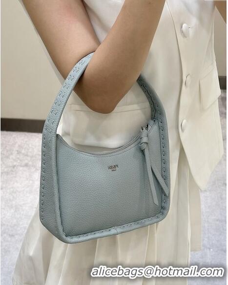 Famous Brand Fendi Mini Fendessence Hobo bag in Grained Calfskin with Topstitches 80165 Light Blue 2024