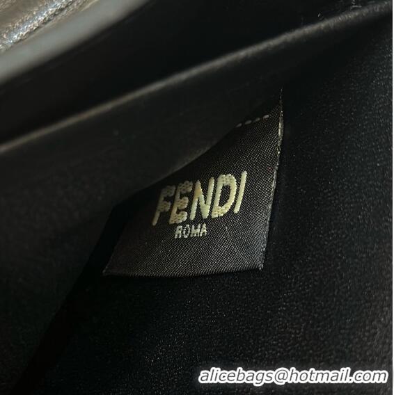 Good Taste Fendi Wallet On Chain Baguette Mini Bag in FF Nappa Leather 8638 Black 2024