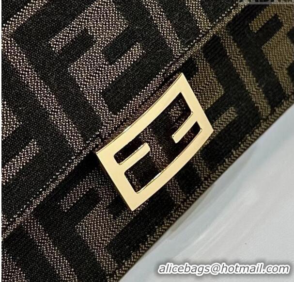 Reasonable Price Fendi Wallet On Chain Baguette Mini Bag in 8638 Brown FF Fabric 2024