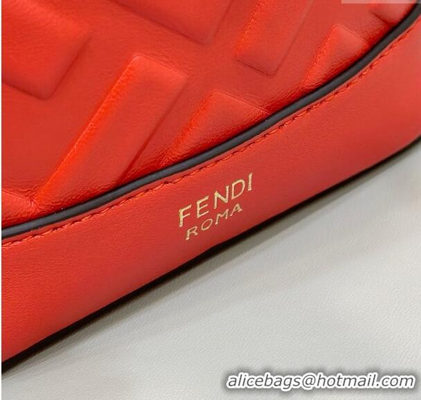 Best Price Fendi Mon Tresor Mini Bucket Bag in FF Leather 8637 Red 2024