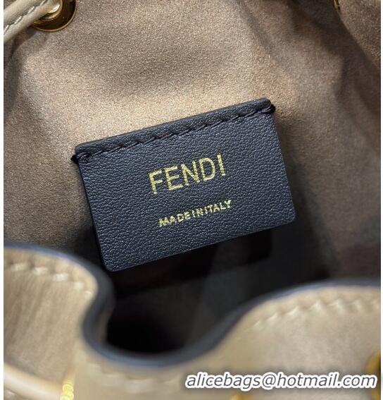 Promotional Fendi Mon Tresor Mini Bucket Bag in 8637 Brown FF Fabric 2024