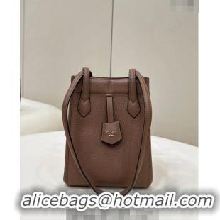 Best Price Fendi Origami Mini Bag in Leather that can be transformed 8626 Brown 2024 TOP