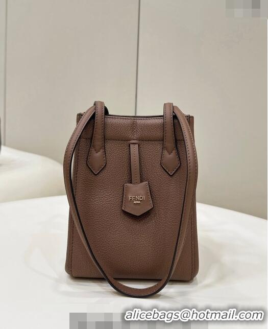 Best Price Fendi Origami Mini Bag in Leather that can be transformed 8626 Brown 2024 TOP