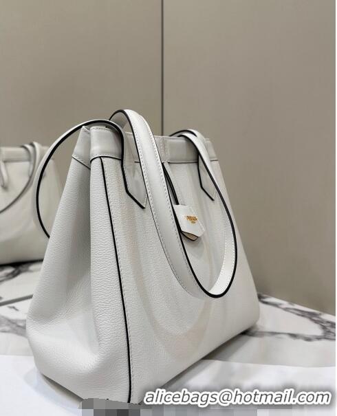 Promotional Fendi Origami Medium Bag in Leather that can be transformed 8626 White 2024 TOP