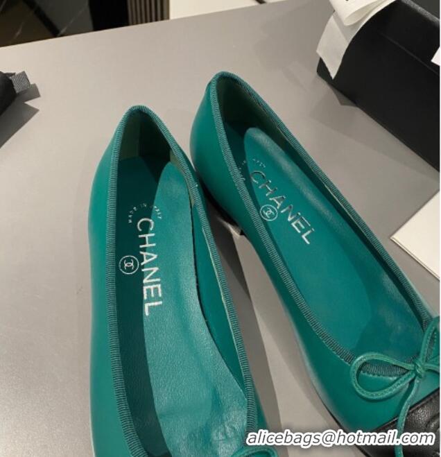 Perfect Chanel Calfskin Classic Ballet Flat Dark Green 322053