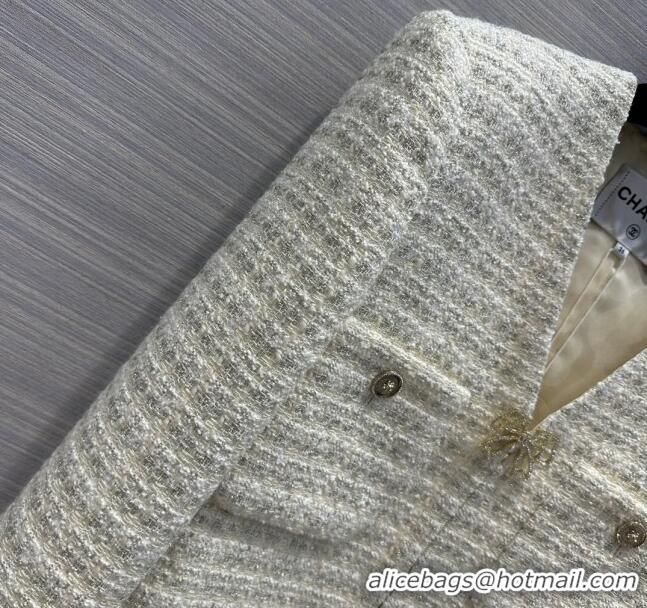 Top Quality Chanel Tweed Jacket CH041823 Beige 2024