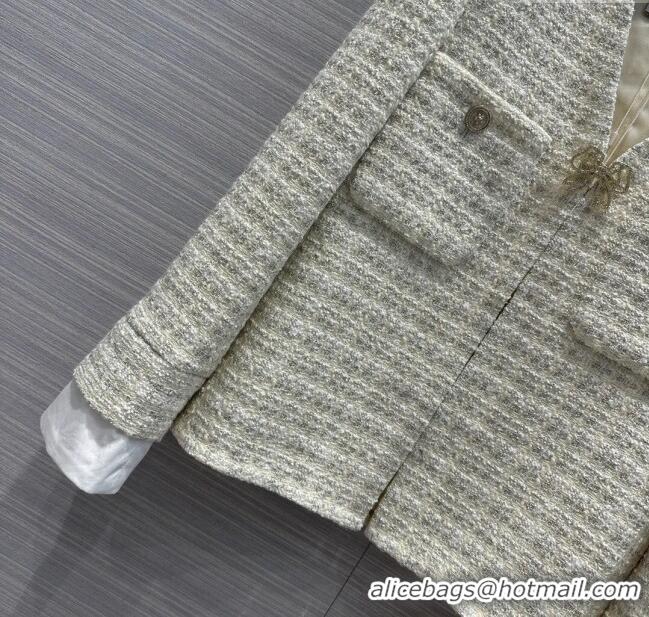 Top Quality Chanel Tweed Jacket CH041823 Beige 2024