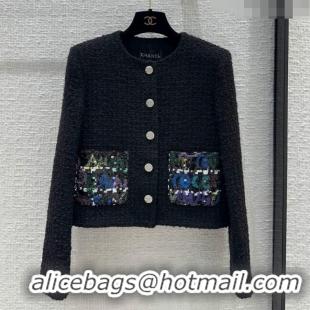 Famous Brand Chanel Tweed Jacket CH041825 Black 2024