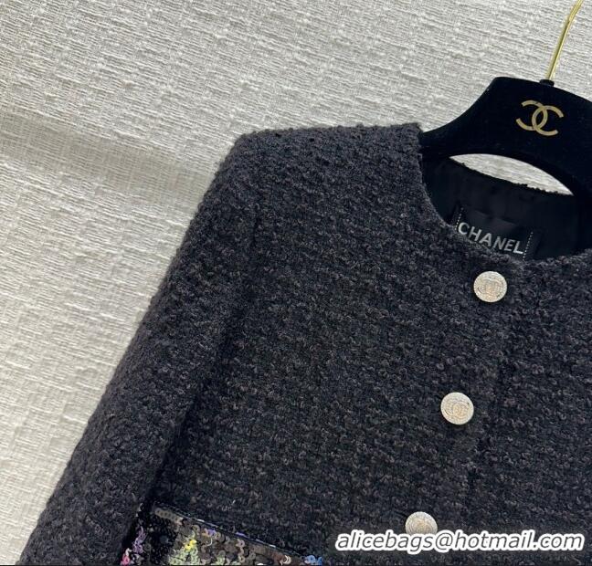 Famous Brand Chanel Tweed Jacket CH041825 Black 2024