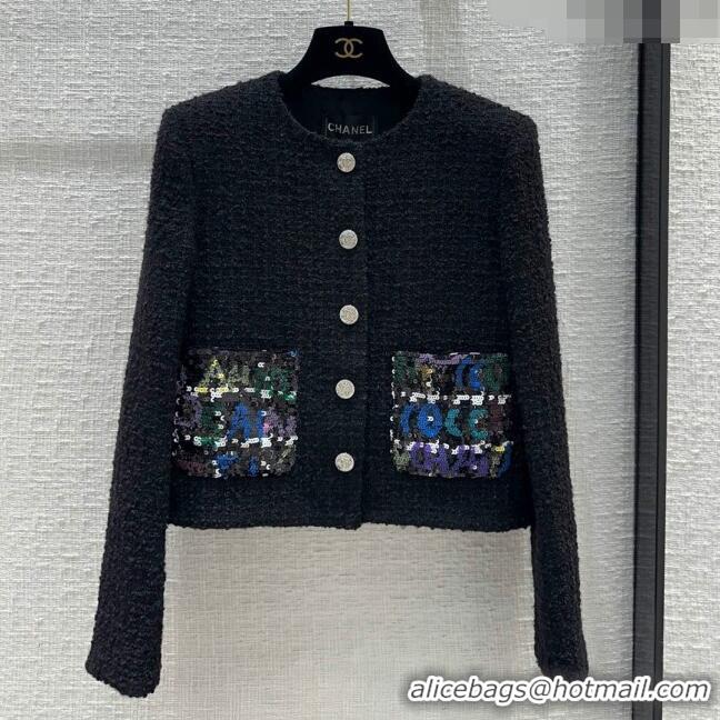 Famous Brand Chanel Tweed Jacket CH041825 Black 2024