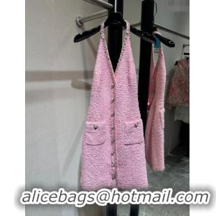 Hot Sell Cheap Chanel Tweed Dress CH041826 Pink 2024