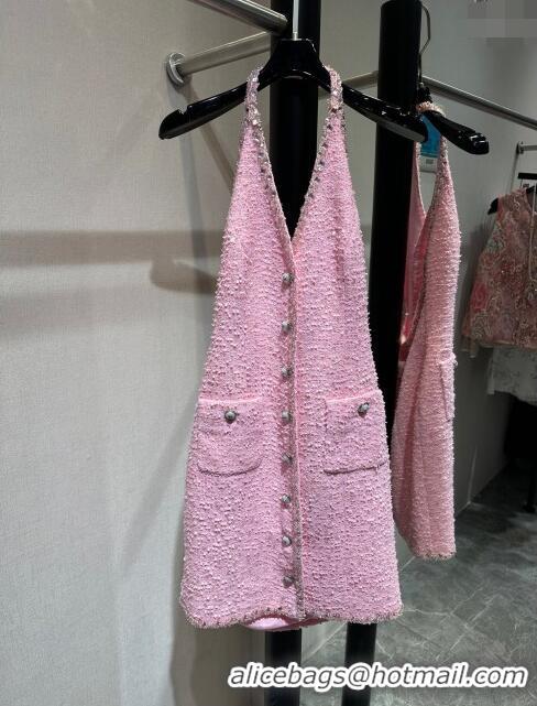 Hot Sell Cheap Chanel Tweed Dress CH041826 Pink 2024