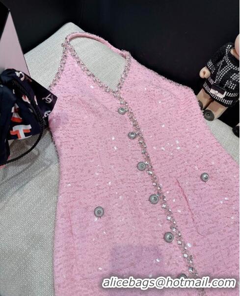 Hot Sell Cheap Chanel Tweed Dress CH041826 Pink 2024