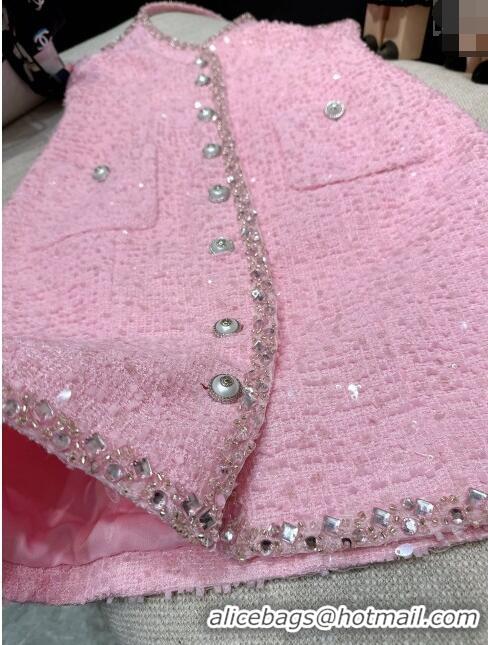 Hot Sell Cheap Chanel Tweed Dress CH041826 Pink 2024