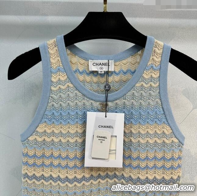 Grade Design Chanel Knit Vest CH041829 Beige/Blue 2024