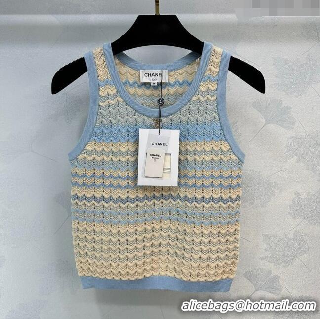 Grade Design Chanel Knit Vest CH041829 Beige/Blue 2024