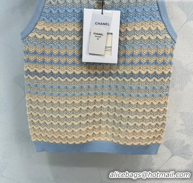 Grade Design Chanel Knit Vest CH041829 Beige/Blue 2024