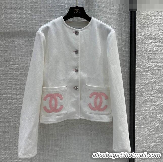 Top Quality Chanel Denim Jacket CH041834 White 2024