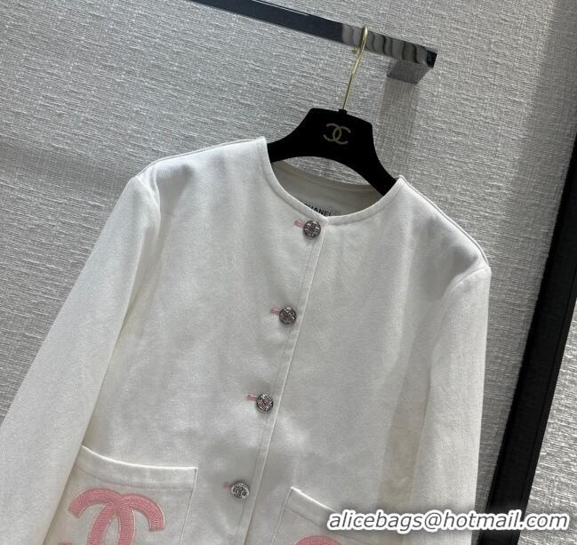 Top Quality Chanel Denim Jacket CH041834 White 2024