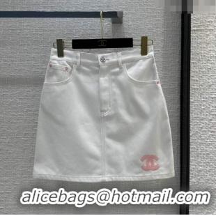 Famous Brand Chanel Denim Skirt CH041836 White 2024