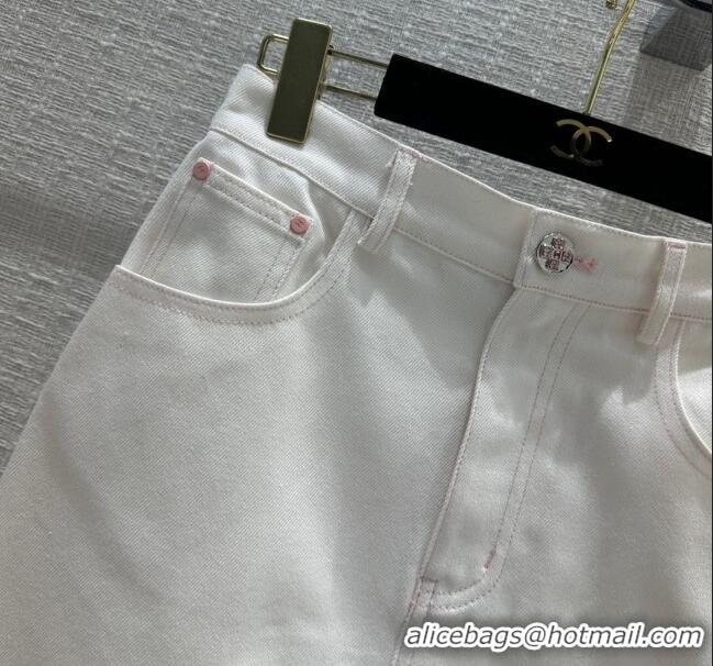 Famous Brand Chanel Denim Skirt CH041836 White 2024