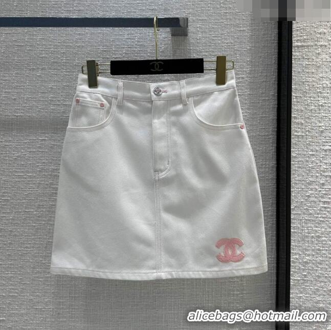 Famous Brand Chanel Denim Skirt CH041836 White 2024