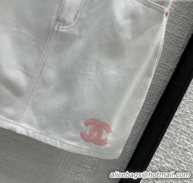 Famous Brand Chanel Denim Skirt CH041836 White 2024