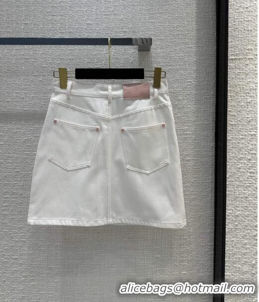 Famous Brand Chanel Denim Skirt CH041836 White 2024