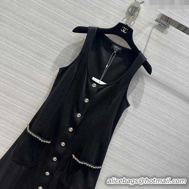 Top Quality Chanel Long Dress CH041837 Black 2024