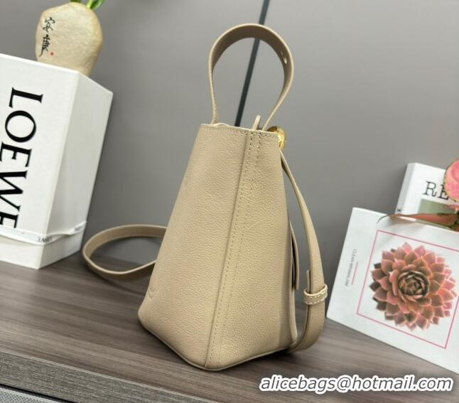 Top Quality Loewe Mini Pebble Bucket bag in mellow calfskin 062342 Beige 2024