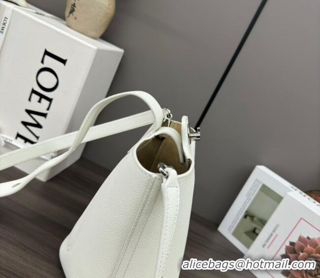 Promotional Loewe Mini Pebble Bucket bag in mellow calfskin 062342 White 2024