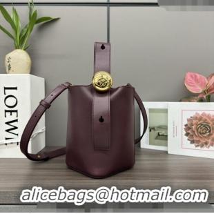 Promotional Loewe Mini Pebble Bucket bag in mellow calfskin 062342 Burgundy 2024