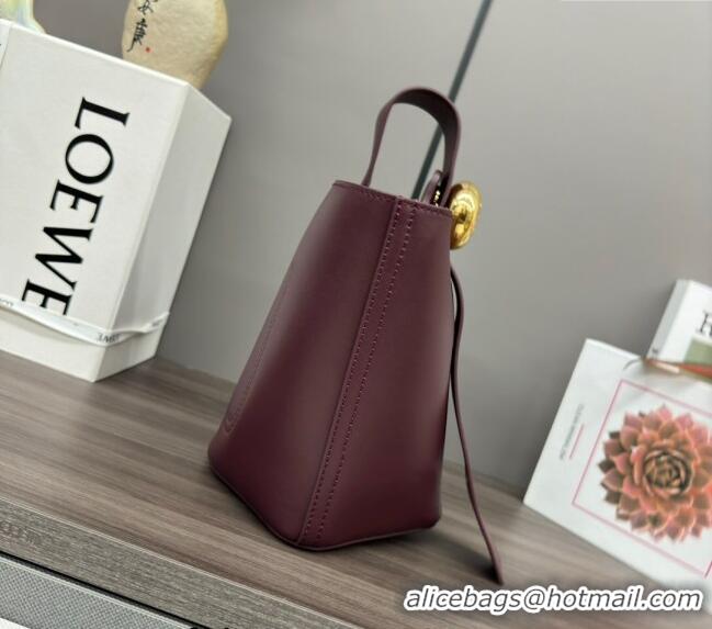 Promotional Loewe Mini Pebble Bucket bag in mellow calfskin 062342 Burgundy 2024