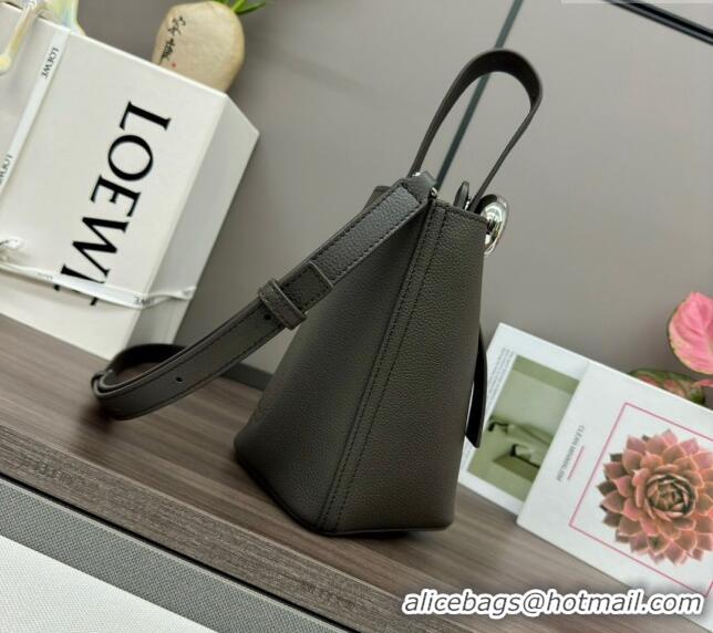 Top Grade Loewe Mini Pebble Bucket bag in mellow calfskin 062342 Dark Green 2024