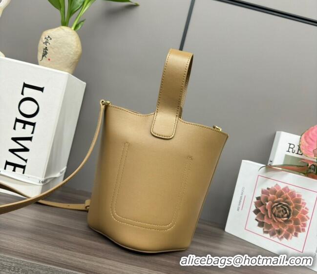 Promotional Loewe Mini Pebble Bucket bag in mellow calfskin 062342 Apricot 2024