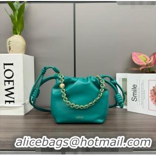 Good Product Loewe Mini Flamenco Purse bag in mellow nappa lambskin 412342 Emerald Green 2024