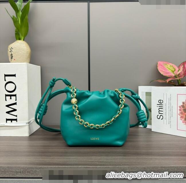 Good Product Loewe Mini Flamenco Purse bag in mellow nappa lambskin 412342 Emerald Green 2024