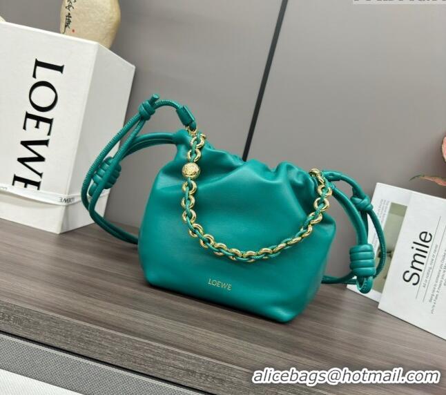 Good Product Loewe Mini Flamenco Purse bag in mellow nappa lambskin 412342 Emerald Green 2024