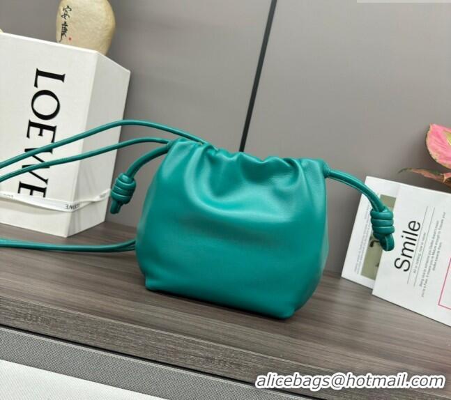 Good Product Loewe Mini Flamenco Purse bag in mellow nappa lambskin 412342 Emerald Green 2024