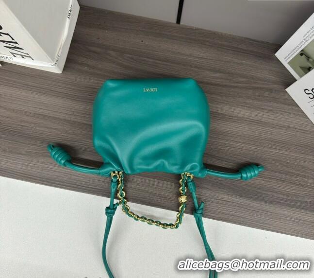 Good Product Loewe Mini Flamenco Purse bag in mellow nappa lambskin 412342 Emerald Green 2024